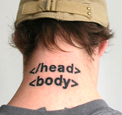 Back head tattoo body code