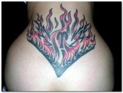 Fire tattoo on woman back